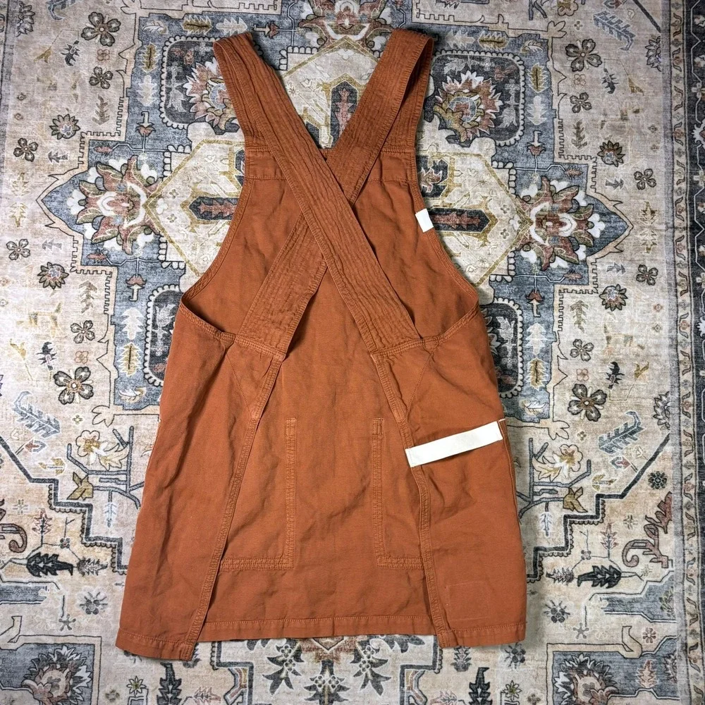 Hedley & Bennett Crossback Apron Rust Orange Cotton Linen Blend Pockets Kitchen